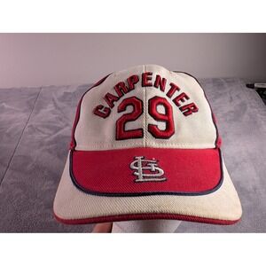 St Louis Cardinals Chris Carpenter 29 Baseball Cap Red Cream Adjustable Hat